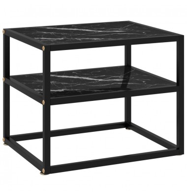  Konsolinis staliukas, juodas, 50x40x40cm, grūdintas stiklas - Žurnaliniai staliukai - 1