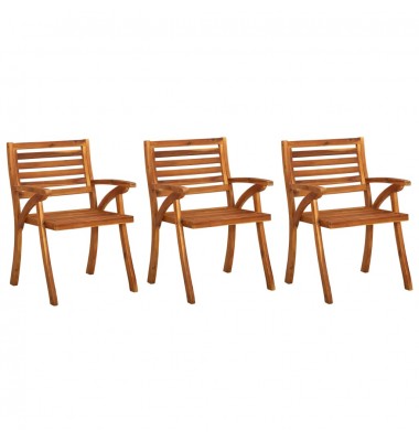  Sodo valgomojo kėdės su pagalvėlėmis, 3vnt., akacijos masyvas - Lauko kėdės - 2