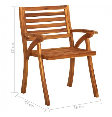  Sodo valgomojo kėdės su pagalvėlėmis, 3vnt., akacijos masyvas - Lauko kėdės - 6