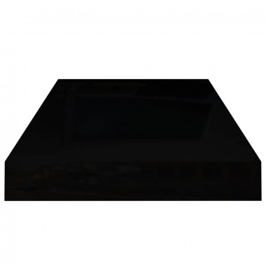  Pakabinama sieninė lentyna, juoda, 50x23x3,8cm, MDF, blizgi - Pakabinamos lentynos, spintelės - 5