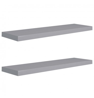  Pakabinamos lentynos, 2vnt., pilkos, 90x23,5x3,8cm, MDF - Pakabinamos lentynos, spintelės - 2