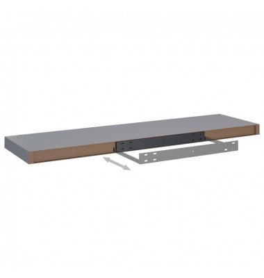  Pakabinamos lentynos, 2vnt., pilkos, 90x23,5x3,8cm, MDF - Pakabinamos lentynos, spintelės - 7