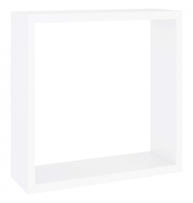  Sieninės lentynos, 3vnt., baltos spalvos, MDF, kubo formos - Pakabinamos lentynos, spintelės - 6