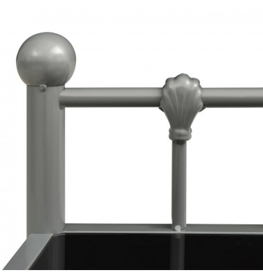  Naktinė spintelė, pilka/juoda, 45x34,5x60,5cm, metalas/stiklas - Naktinės spintelės - 5