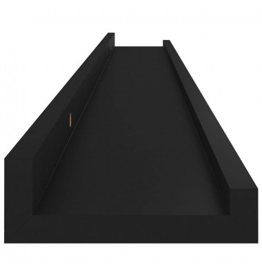  Sieninės lentynos, 4vnt., juodos spalvos, 100x9x3cm - Pakabinamos lentynos, spintelės - 7