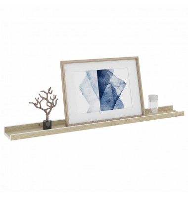  Sieninės lentynos, 2vnt., baltos ir ąžuolo spalvos, 80x9x3cm - Pakabinamos lentynos, spintelės - 3
