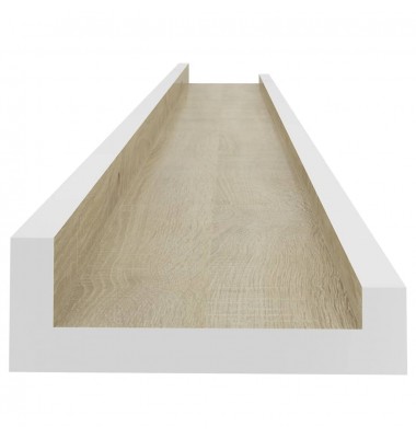  Sieninės lentynos, 4vnt., baltos ir ąžuolo spalvos, 80x9x3cm - Pakabinamos lentynos, spintelės - 6