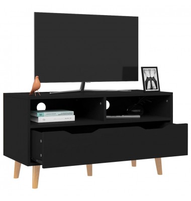  Televizoriaus spintelė, juodos spalvos, 90x40x48,5cm, MDP - TV spintelės - 3