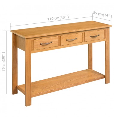  Konsolinis staliukas, 110x35x75cm, ąžuolo medienos masyvas - Žurnaliniai staliukai - 5