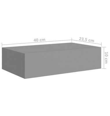  Lentynos su stalčiais, 2vnt., pilkos, 40x23,5x10cm, MDF - Pakabinamos lentynos, spintelės - 10