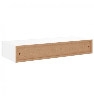  Sieninė lentyna su stalčiumi, baltos spalvos, 60x23,5x10cm, MDF - Pakabinamos lentynos, spintelės - 7