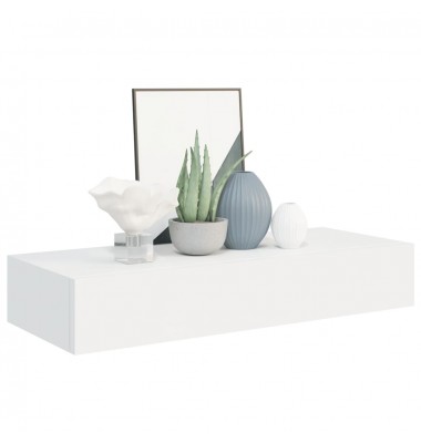  Lentynos su stalčiais, 2vnt., baltos, 60x23,5x10cm, MDF - Pakabinamos lentynos, spintelės - 3