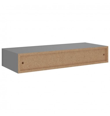  Sieninė lentyna su stalčiumi, pilka, 60x23,5x10cm, MDF - Pakabinamos lentynos, spintelės - 7