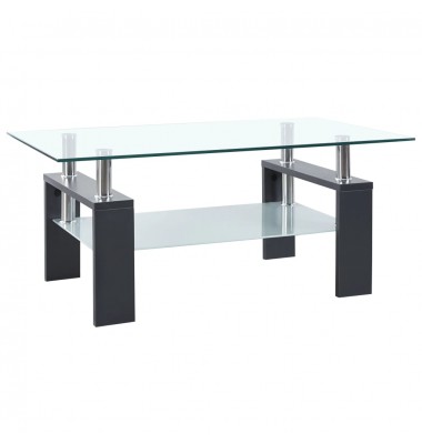  Kavos staliukas, pilkas/skaidrus, 95x55x40cm, grūdintas stiklas - Kavos staliukai - 1