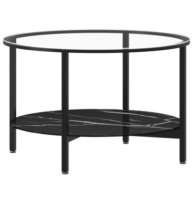  Arbatos staliukas, juodas ir marmuro, 70cm, grūdintas stiklas - Žurnaliniai staliukai - 2