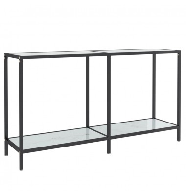  Konsolinis staliukas, baltas, 140x35x75,5cm, grūdintas stiklas - Žurnaliniai staliukai - 2