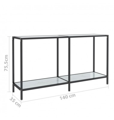  Konsolinis staliukas, baltas, 140x35x75,5cm, grūdintas stiklas - Žurnaliniai staliukai - 8
