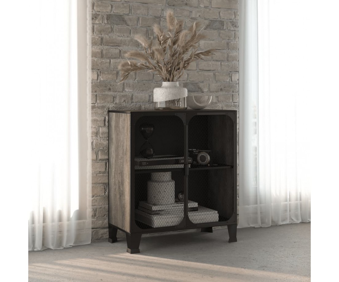 Spintelė daiktams, pilkos spalvos, 72x36x82cm, metalas ir MDF - Biuro spintos, spintelės - 1 Spintelė daiktams, pilkos spalvos, 72x36x82cm, metalas ir MDF - Biuro spintos, spintelės - 1