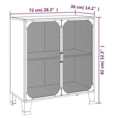  Spintelė daiktams, pilkos spalvos, 72x36x82cm, metalas ir MDF - Biuro spintos, spintelės - 9