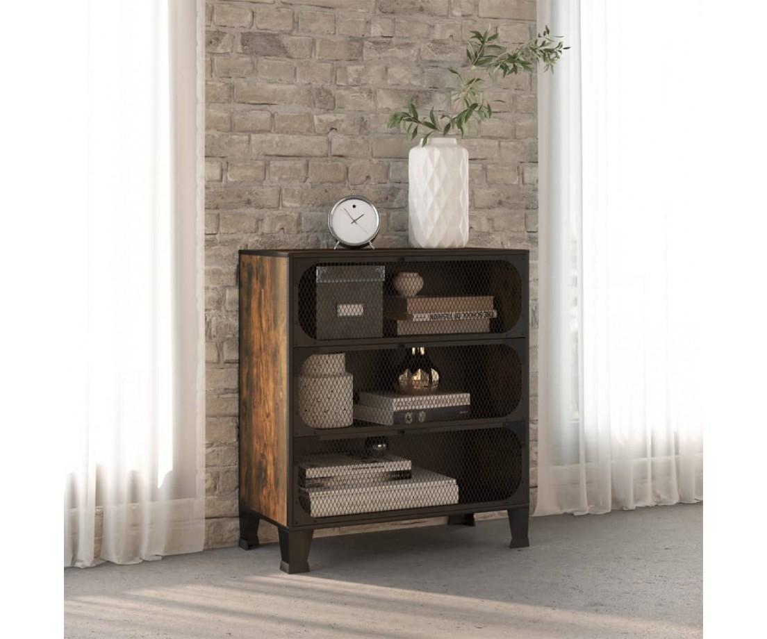 Spintelė daiktams, kaimiška ruda, 72x36x82cm, metalas ir MDF - Biuro spintos, spintelės - 1 Spintelė daiktams, kaimiška ruda, 72x36x82cm, metalas ir MDF - Biuro spintos, spintelės - 1