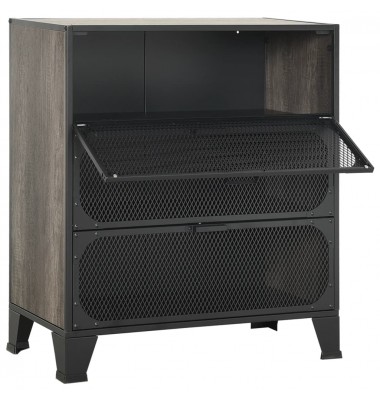  Spintelė daiktams, pilkos spalvos, 72x36x82cm, metalas ir MDF - Biuro spintos, spintelės - 6