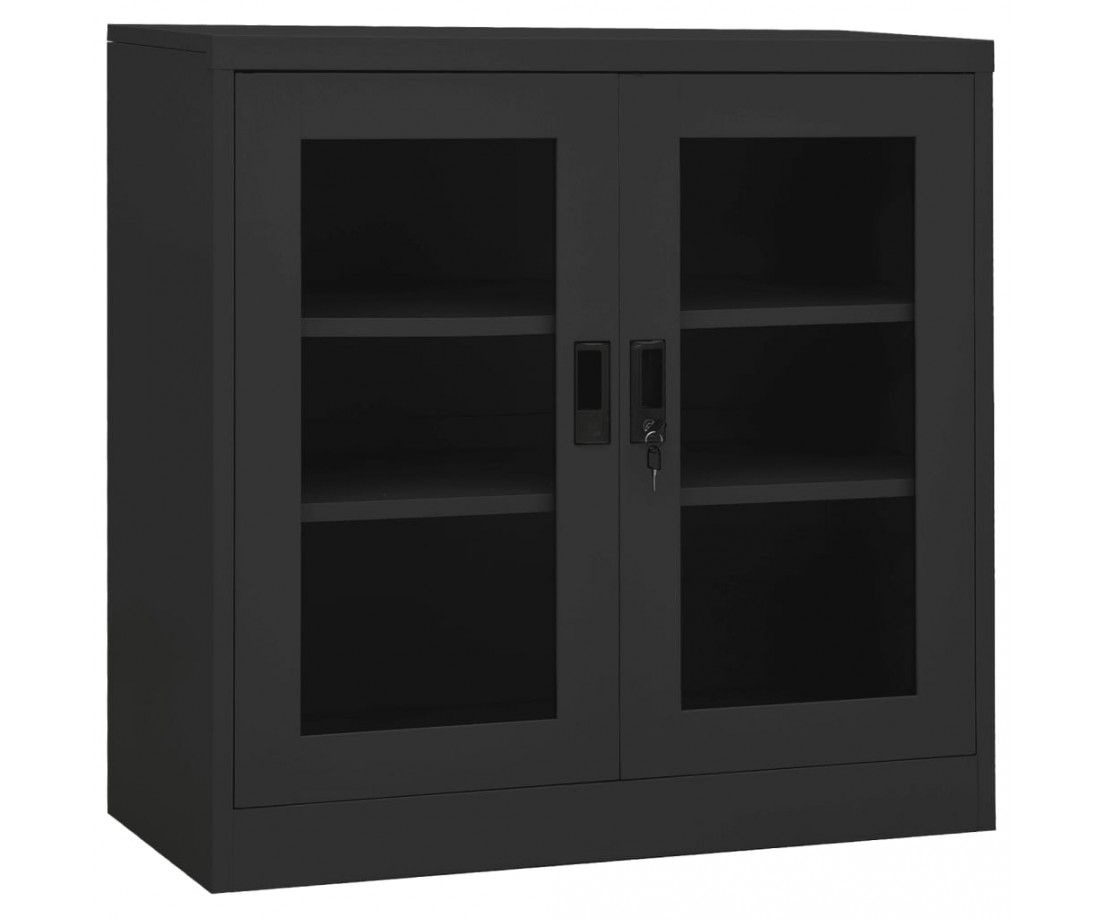 Biuro spintelė, antracito spalvos, 90x40x90cm, plienas - Biuro spintos, spintelės - 1 Biuro spintelė, antracito spalvos, 90x40x90cm, plienas - Biuro spintos, spintelės - 1