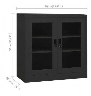  Biuro spintelė, antracito spalvos, 90x40x90cm, plienas - Biuro spintos, spintelės - 8