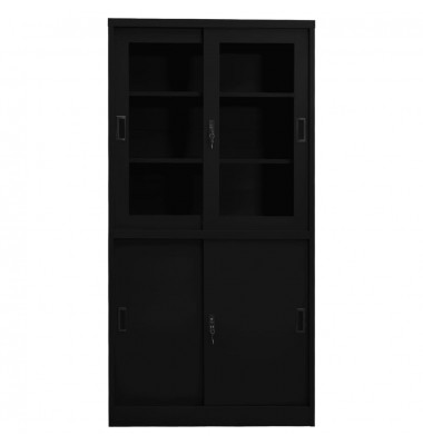  Biuro spintelė su stumdomom durim, juoda, 90x40x180cm, plienas - Biuro spintos, spintelės - 2