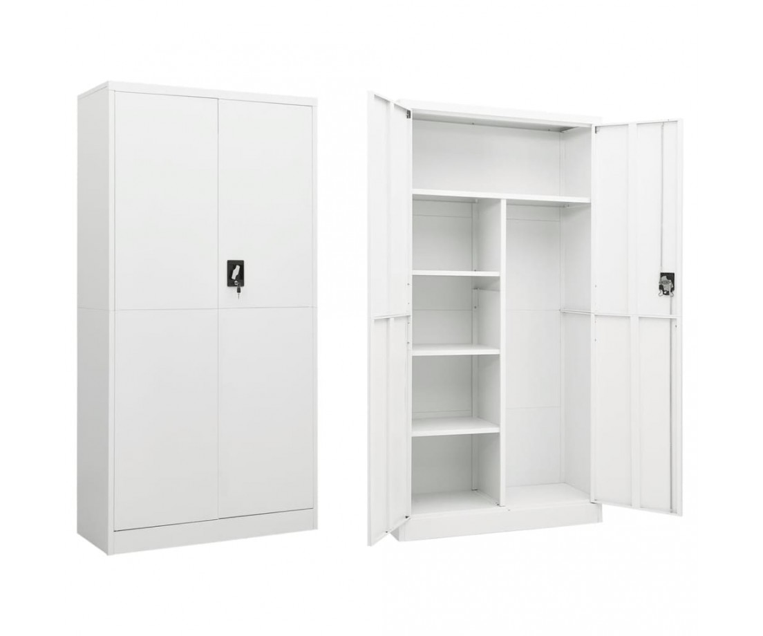 Persirengimo spintelė, baltos spalvos, 90x40x180cm, plienas - Dokumentų spintos - 1 Persirengimo spintelė, baltos spalvos, 90x40x180cm, plienas - Dokumentų spintos - 1