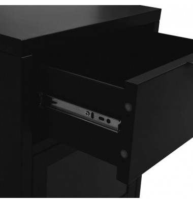  Naktinis staliukas, juodas, 40x30x54,5cm, plienas ir stiklas - Naktinės spintelės - 7