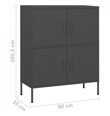  Sandėliavimo spintelė, antracito, 80x35x101,5cm, plienas - Biuro spintos, spintelės - 9