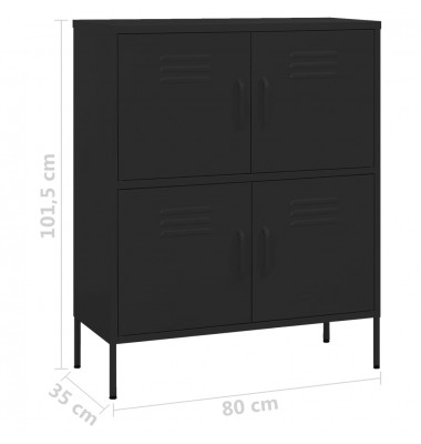  Sandėliavimo spintelė, juodos spalvos, 80x35x101,5cm, plienas - Biuro spintos, spintelės - 9