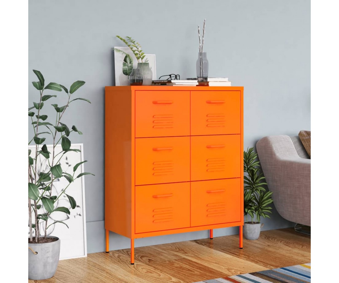 Spintelė su stalčiais, oranžinė, 80x35x101,5cm, plienas - Biuro spintos, spintelės - 1 Spintelė su stalčiais, oranžinė, 80x35x101,5cm, plienas - Biuro spintos, spintelės - 1