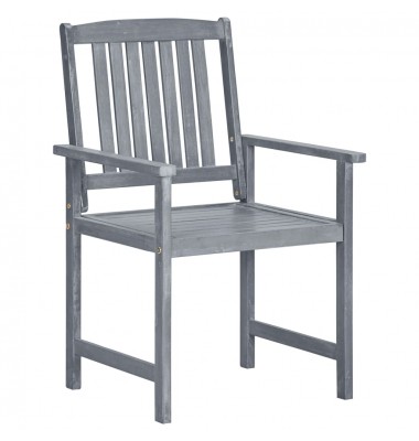  Sodo kėdės su pagalvėlėmis, 4vnt., pilkos, akacijos masyvas - Lauko kėdės - 3