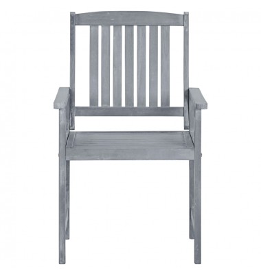  Sodo kėdės su pagalvėlėmis, 4vnt., pilkos, akacijos masyvas - Lauko kėdės - 4