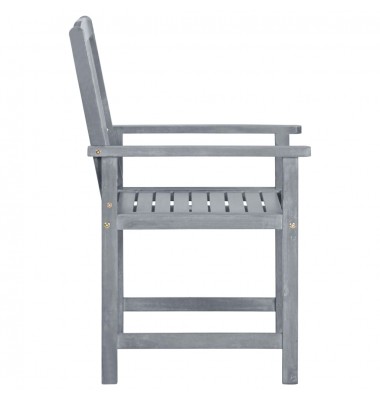  Sodo kėdės su pagalvėlėmis, 4vnt., pilkos, akacijos masyvas - Lauko kėdės - 5