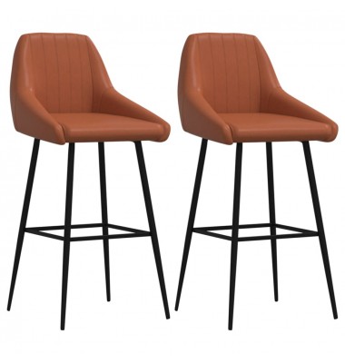  Baro taburetės, 2vnt., šviesiai rudos spalvos, dirbtinė oda - Baro kėdės - 2