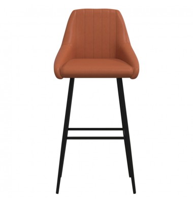  Baro taburetės, 2vnt., šviesiai rudos spalvos, dirbtinė oda - Baro kėdės - 3