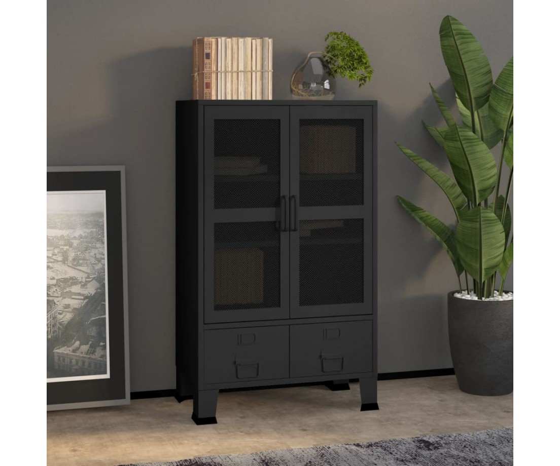 Spintelė daiktams, juoda, 70x40x115cm, metalas - Biuro spintos, spintelės - 1 Spintelė daiktams, juoda, 70x40x115cm, metalas - Biuro spintos, spintelės - 1