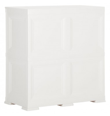  Plastikinė spintelė, balta, 79x43x85,5cm, medienos dizaino - Biuro spintos, spintelės - 4