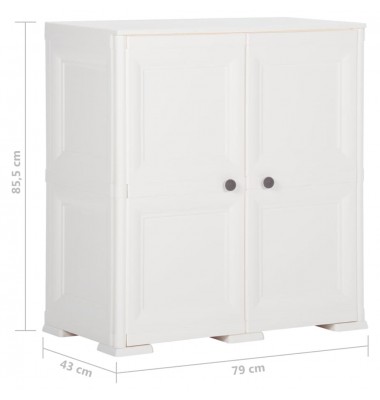  Plastikinė spintelė, balta, 79x43x85,5cm, medienos dizaino - Biuro spintos, spintelės - 8