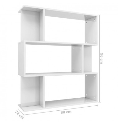  Spintelė knygoms/kambario pertvara, balta, 80x24x96cm, blizgi - Pastatomos lentynos, spintelės - 8