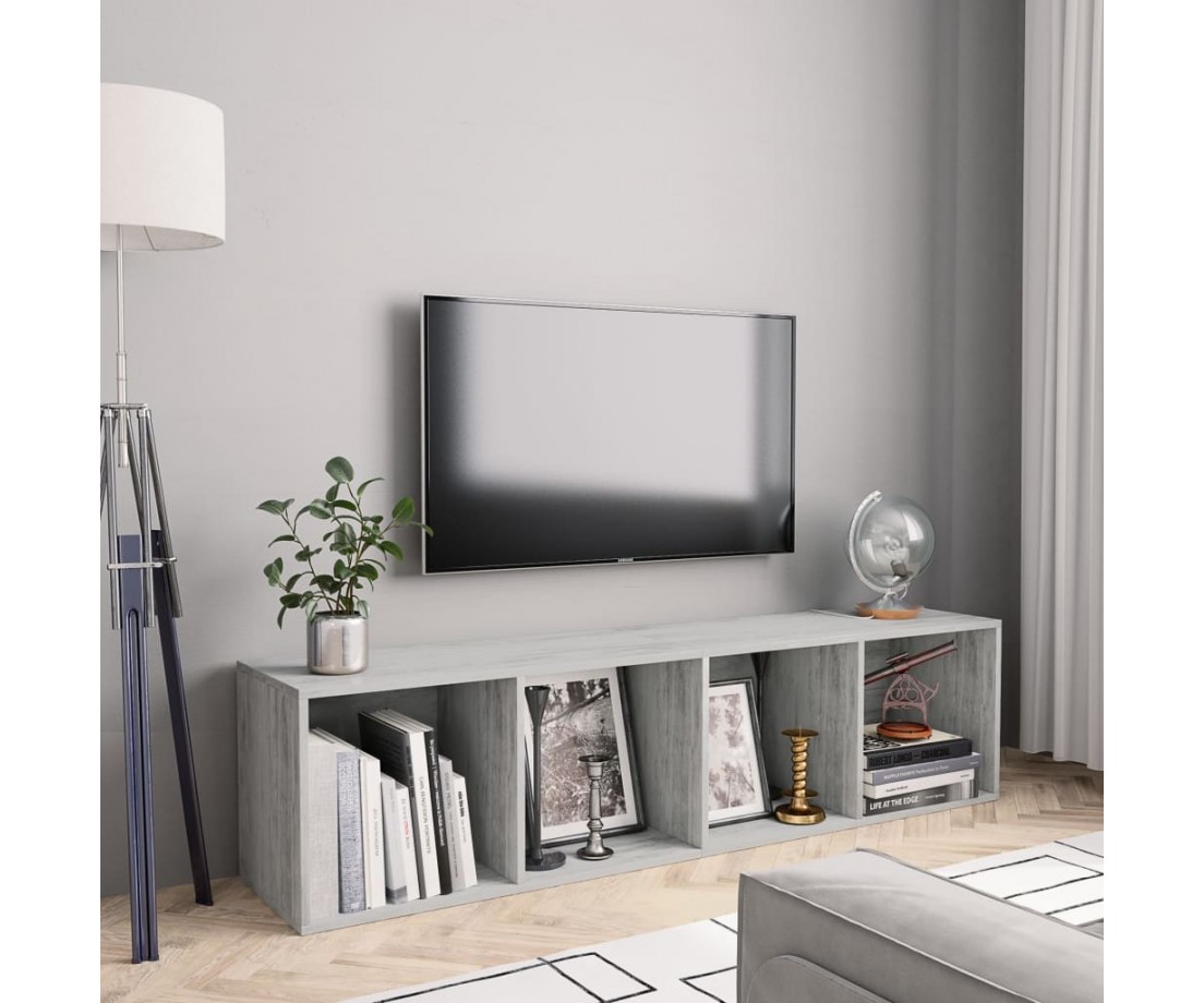 Spintelė knygoms/televizoriui, betono pilkos sp., 143x30x36 cm - Pakabinamos lentynos, spintelės - 1 Spintelė knygoms/televizoriui, betono pilkos sp., 143x30x36 cm - Pakabinamos lentynos, spintelės - 1