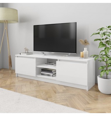  Televizoriaus spintelė, balta, 120x30x35,5 cm, MDP, ypač blizgi - TV spintelės - 1