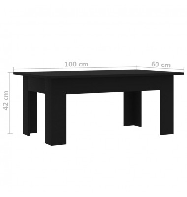  Kavos staliukas, juodos spalvos, 100x60x42cm, MDP - Kavos staliukai - 6