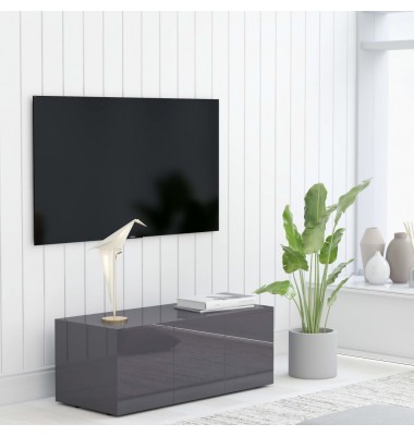  Televizoriaus spintelė, pilka, 80x34x30cm, MDP, ypač blizgi - TV spintelės - 1
