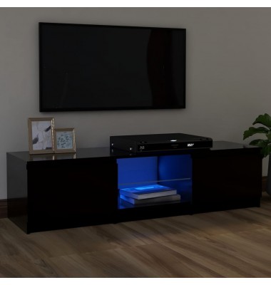  TV spintelė su LED apšvietimu, juodos spalvos, 120x30x35,5cm - TV spintelės - 1