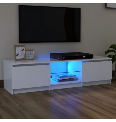  Televizoriaus spintelė su LED apšvietimu, balta, 140x40x35,5cm - TV spintelės - 1