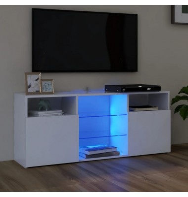  Televizoriaus spintelė su LED apšvietimu, balta, 120x30x50cm - TV spintelės - 1