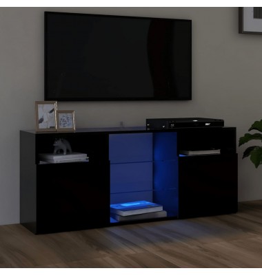  Televizoriaus spintelė su LED apšvietimu, juoda, 120x30x50cm - TV spintelės - 1